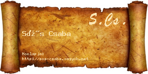 Sós Csaba névjegykártya
