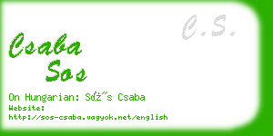csaba sos business card